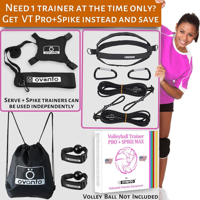 OVANTO Volleyball Training Equipment Aid – Solo Volleyball Equipment in 4 Styles to Serve, Spike, Set and Pass Like a Pro - Adjustable Volleyball Practice Equipment Gift for Beginners & Experts - Image 4